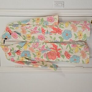 Willi Smith Spring Floral Trench Coat - Size S-  NWT